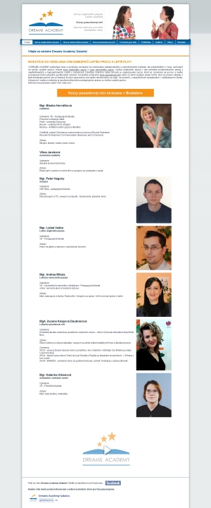 Web presentation for Dreams Academy