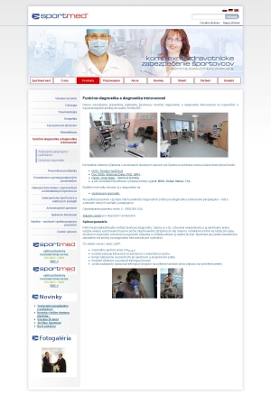 Webpräsentation für Sportmed, s.r.o.
