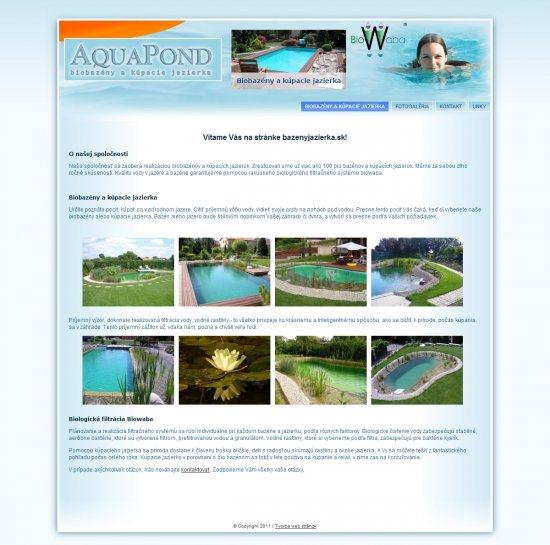 Web presentation BazenyJazierka.sk