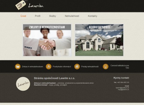 Web presentation for Lawrim s.r.o.