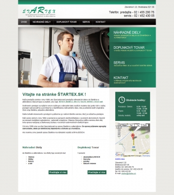 Webpräsentation für Štartex.sk
