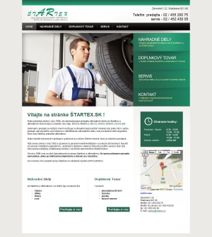 Webpräsentation für Štartex.sk