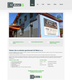Webová prezentácia pre HZ Metal, s.r.o.