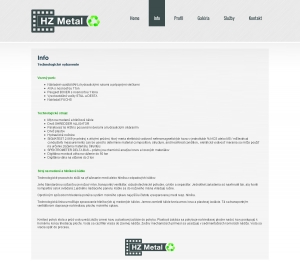 Webová prezentácia pre HZ Metal, s.r.o.