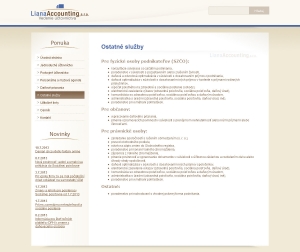 Webpräsentation für Liana Accounting, s. r. o.