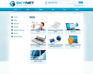 Webpräsentation für SkyNet Telecom s.r.o.