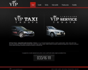 Webpräsentation für VIP Taxi Trnava