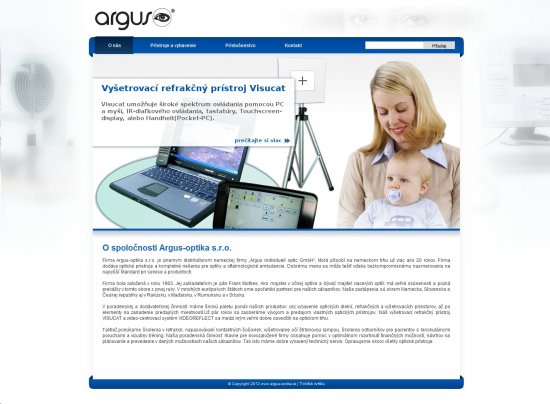 Web presentation for Argus-optika s.r.o.