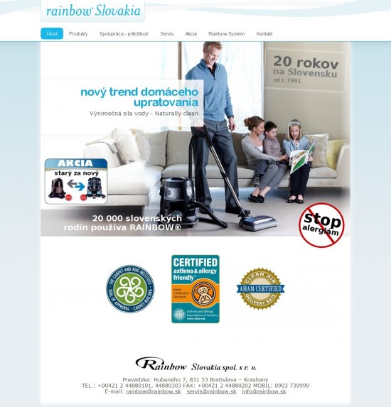 Web presentation for Rainbow Slovakia spol. s r.o.