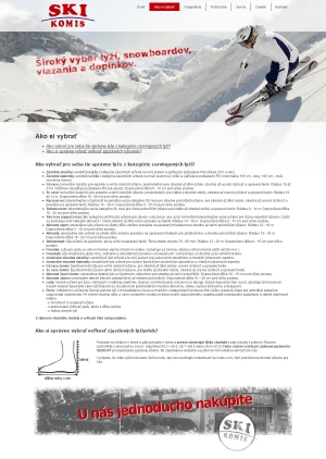 Webová prezentácia pre Ski Komis